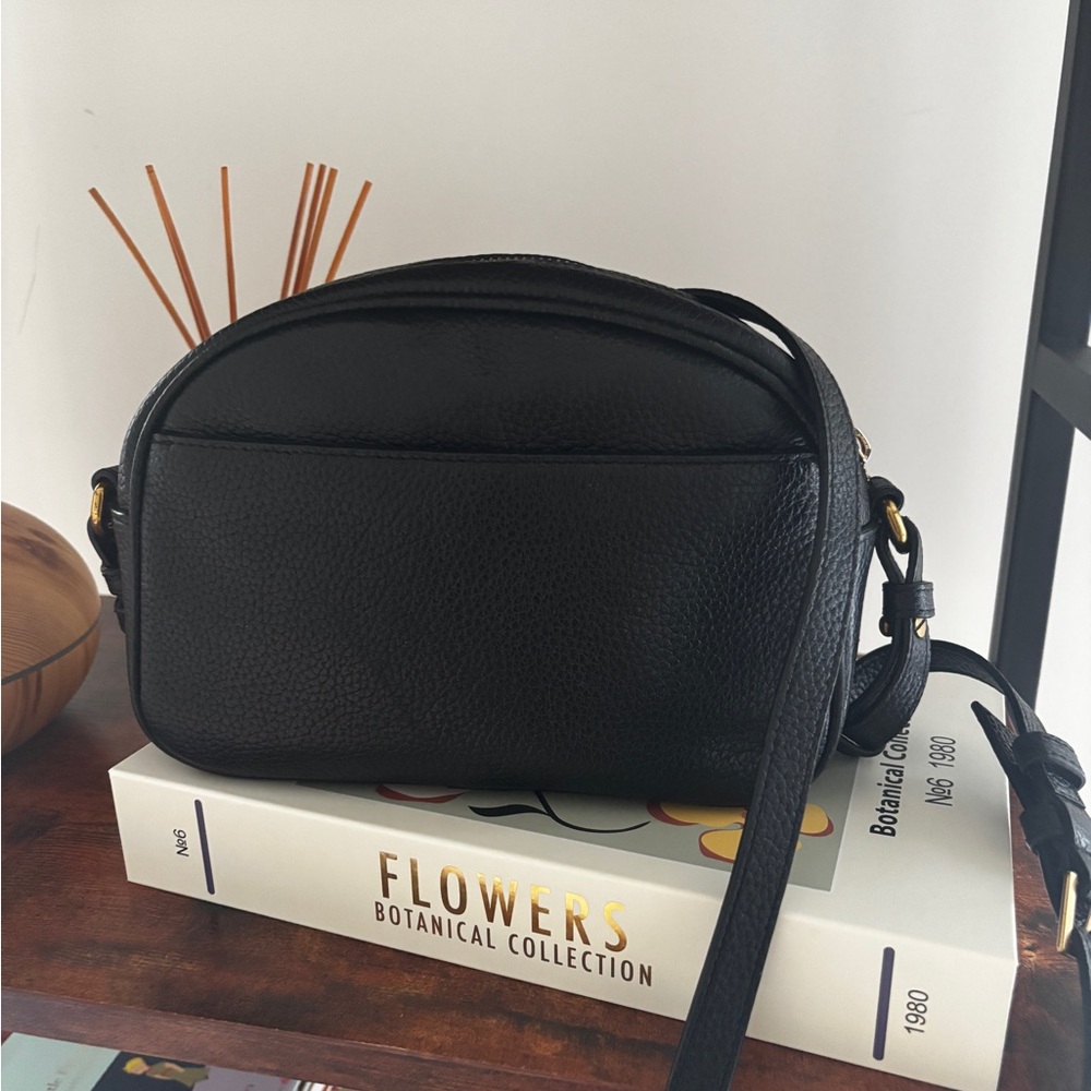 J. Crew Black Leather Crossbody Bag